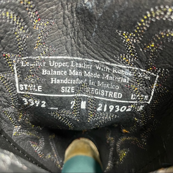 COPY - Double H | Black and Orange Thread Western Boots - Picture 6 of 8